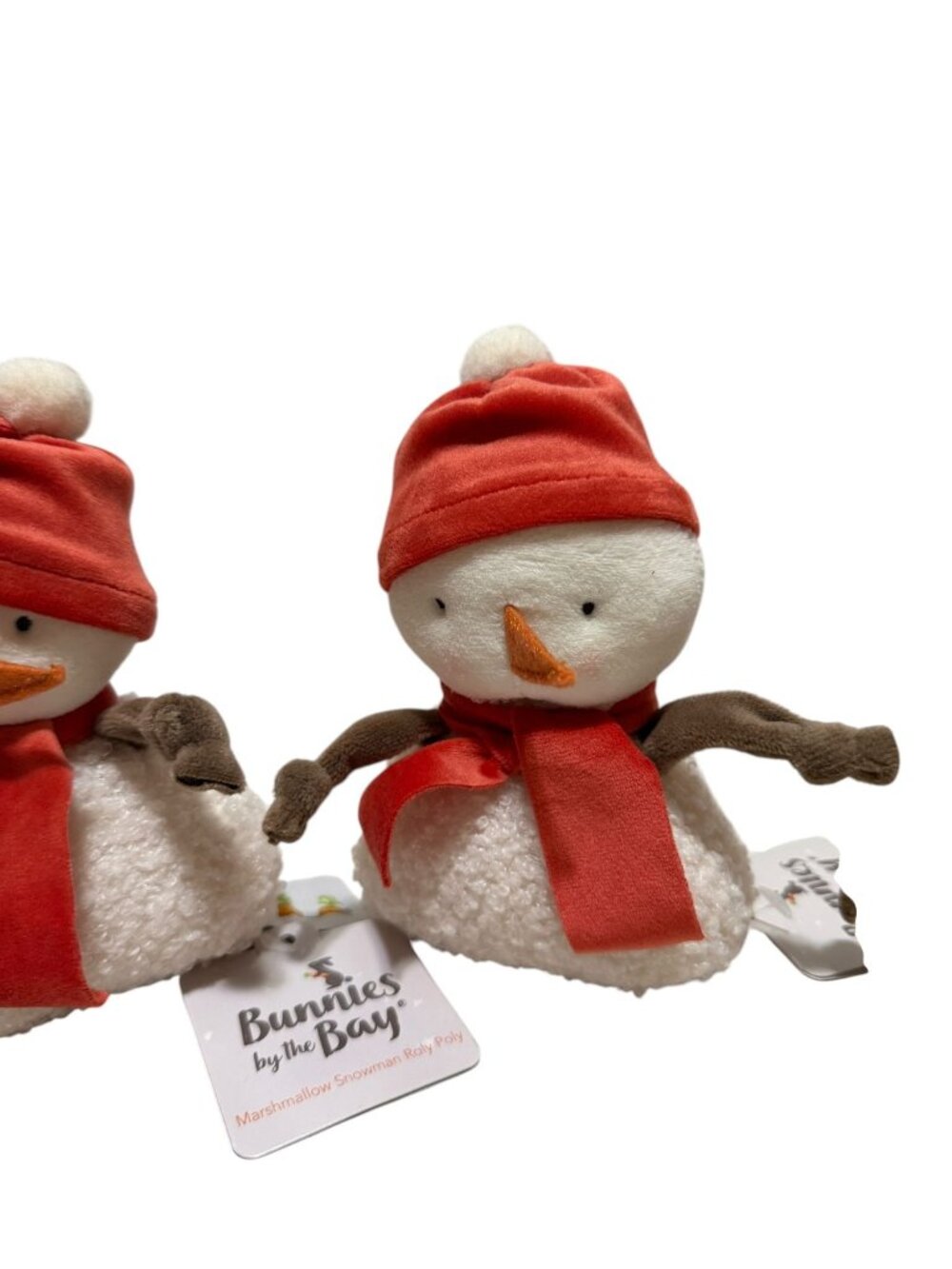 Bunnies By The Bay Marshmallow Snowman Set of 4 Plush Toys With Tags Christmas - Picture 7 of 10